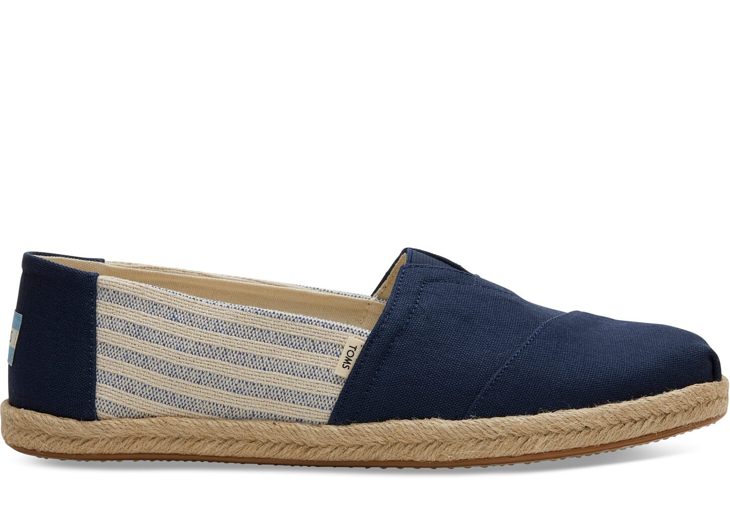 Toms Canvas Striped - Mens Alpargata Espadrilles - Blue - NZ - 851407IJA